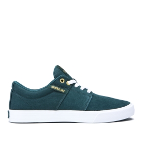 Mens Supra Low Top Shoes STACKS II VULC Evergreen/white | AU-28884